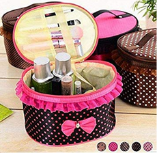 Storage Bag-Cosmetics Organizer/Toiletry Bag & Bow Tie Dot Women Multifunction Travel Makeup Case Pouch Toiletry Organizer | 24hours.pk