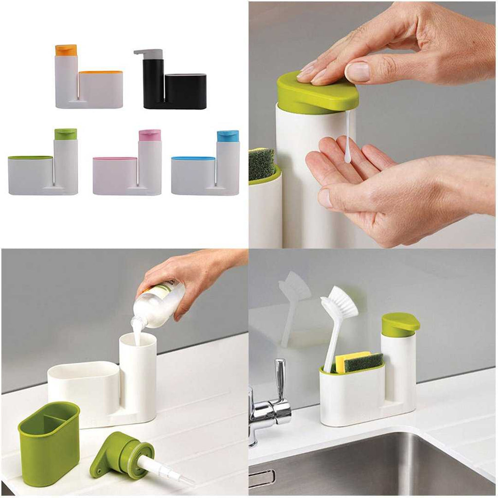 2 Pcs Sink Tidy Set (Soap and Brushes Dispenser) | 24hours.pk