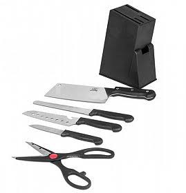 Kitchen 5 Pcs Stainless Steel Cutting Tools With Holder | 24HOURS.PK