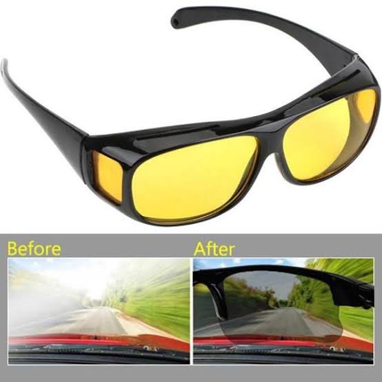 Pack of 2 HD Night Vision & Day Glasses - Black & Yellow | 24HOURS.PK