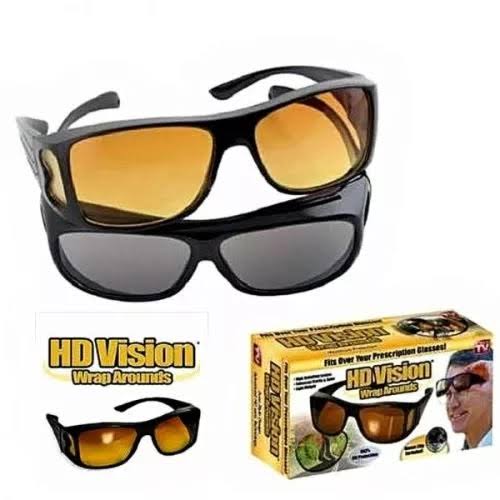 Pack of 2 HD Night Vision & Day Glasses - Black & Yellow | 24HOURS.PK