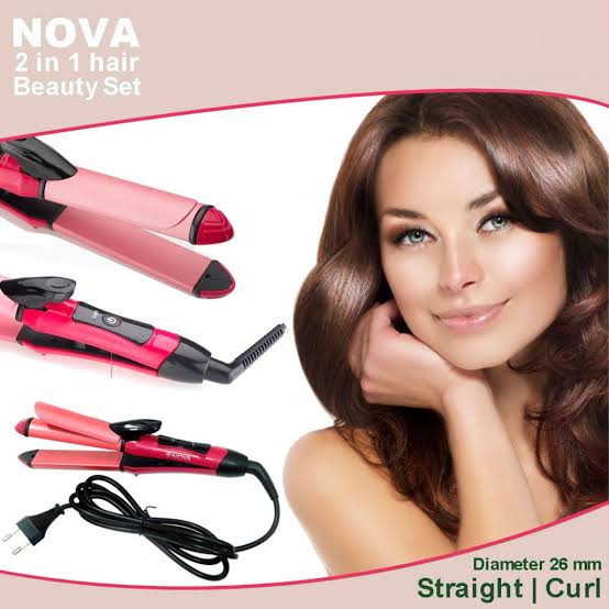 Nova 2 in 1 Hair Straight Curl 0103 | 24HOURS.PK