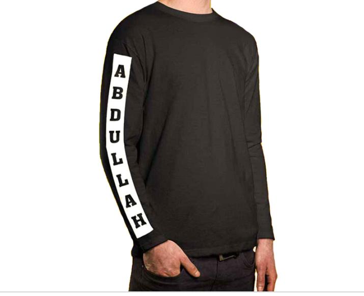 Customize Name Full Sleeve Shirt For Boys & Girls Your Name On Your Shirt Sleeve. | 24hours.pk