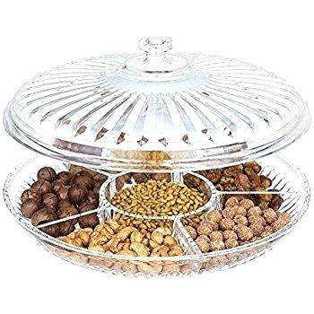 Acrylic Candy Dish Salad Tray Dry Fruit Home Decor With Lid Small Crystal | 24HOURS.PK