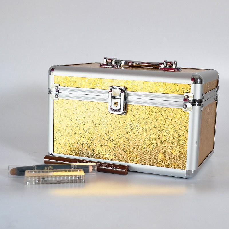 Cosmetic Makeup Train Professional Quality With Mirror Jewelry Organizer Box Random Design & Color 64323 | 24hours.pk