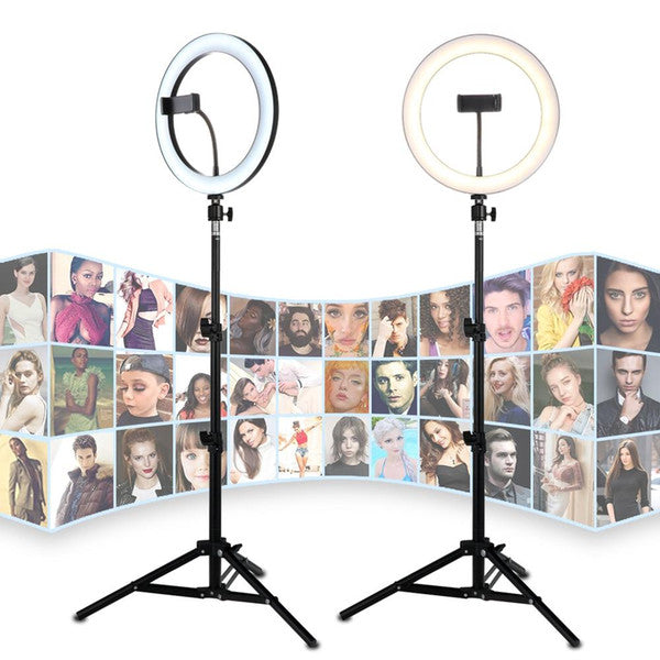 Photography Led Tiktok Ring Light 26cm Metal Frame Dimmable With 8 Ft Tripod Stand | 24HOURS.PK
