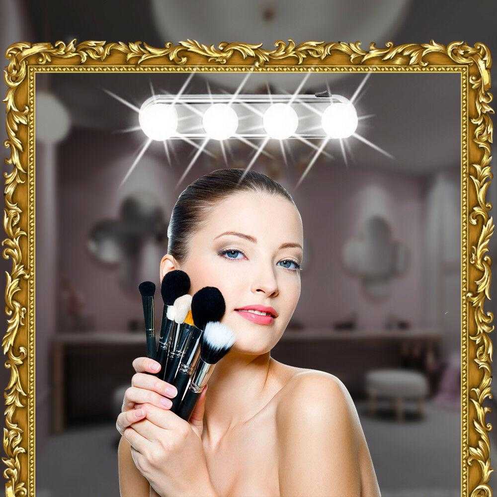 Studio Glow Vanity Make Up Light Super Bright 4 LED Bulbs Battery Powered | 24hours.pk