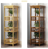 Multi-functional Bamboo 4 Tier Indoor Plant Display Racks Garden Flower Pot Shelf 3 Layer rack | Ammad