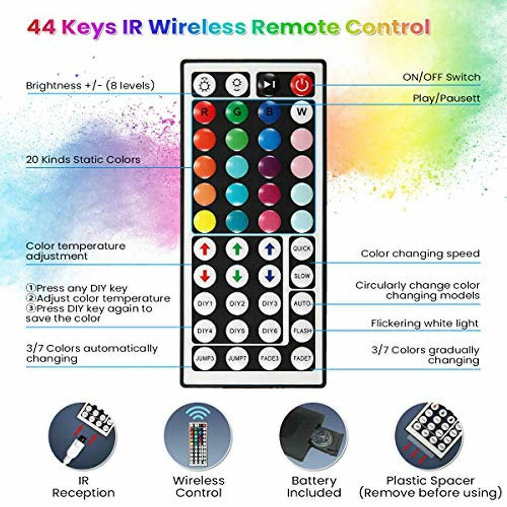 Remote Control Color Changing LED Strip Light Complete Kit | 24hours.pk